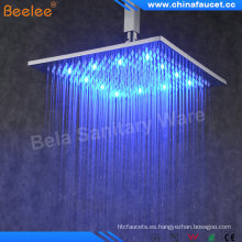 Beelee - Cabezal de ducha, lluvia LED, latón cuadrado, 8 &quot;, Beelee